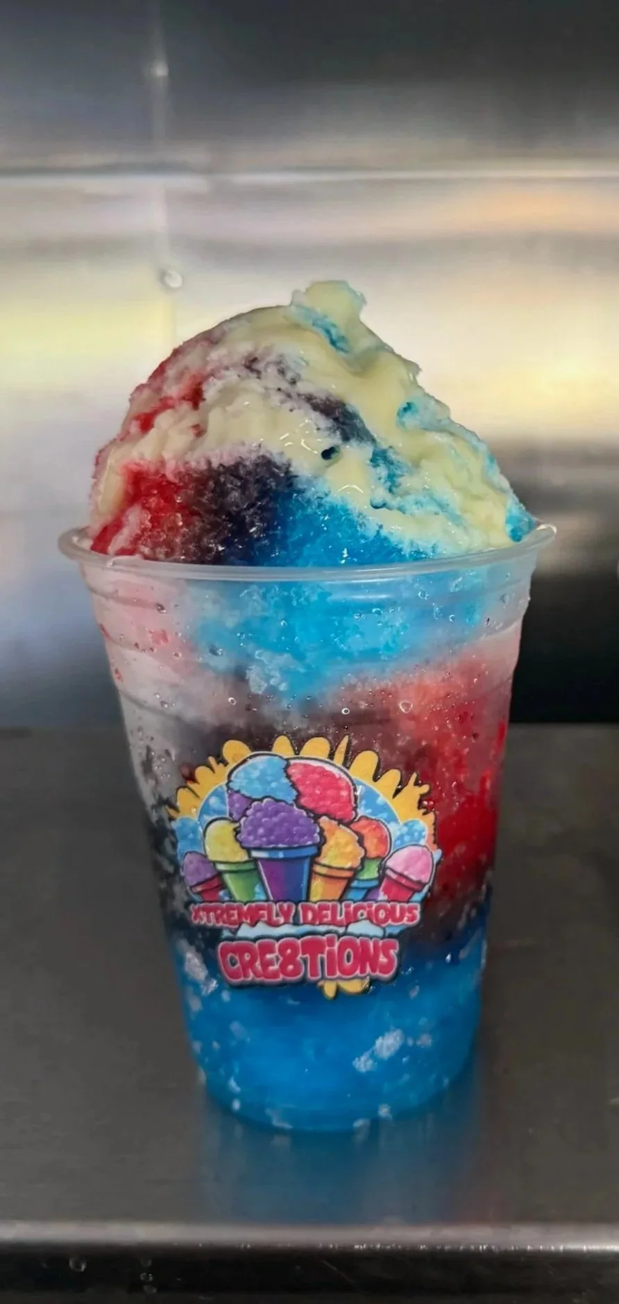 Blue Rasberry & Cherry Topped w/ Condensed Milk