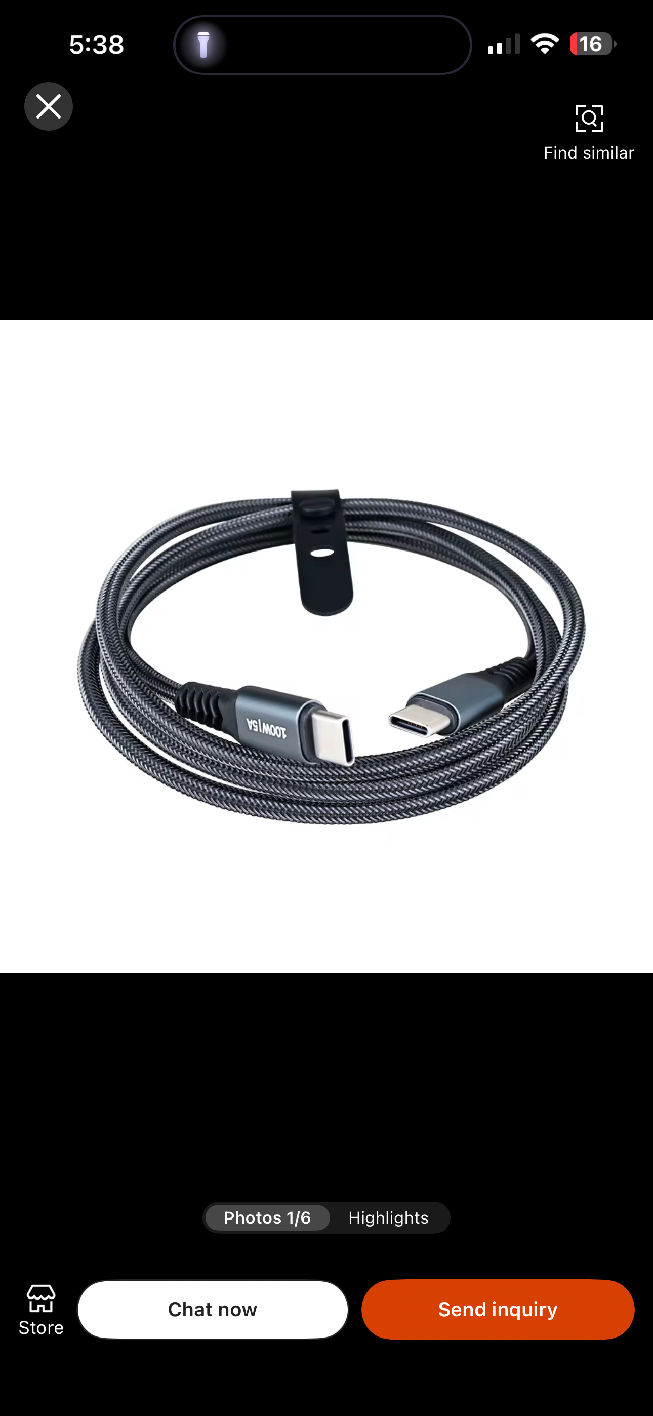 100W Braided USB-C Charging Cable