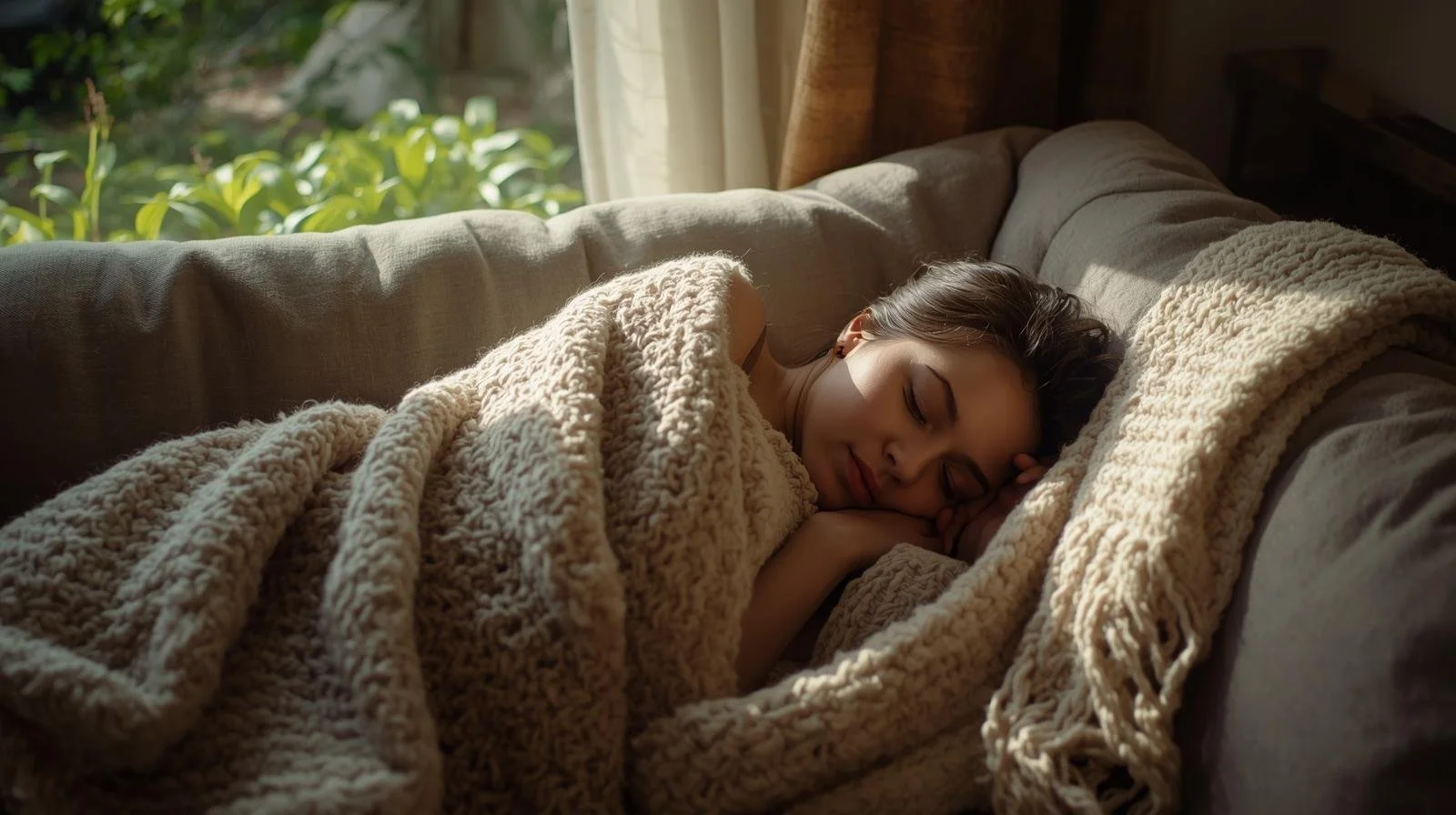 Cozy bedside table with tea, lamp, and books in Illinois, symbolizing real rest and recovery through therapy.