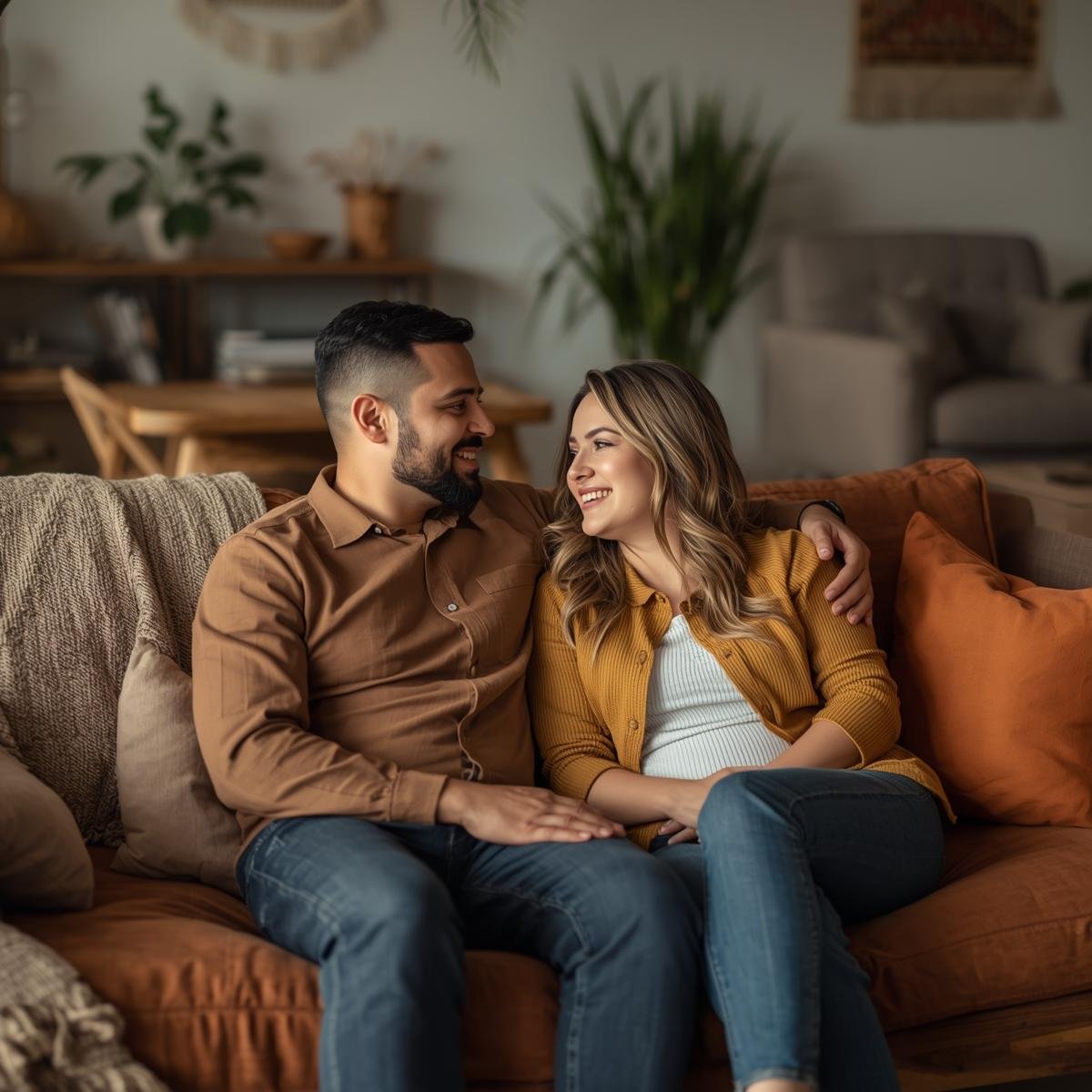 A couple sits together during couples counseling in Chicago, IL.