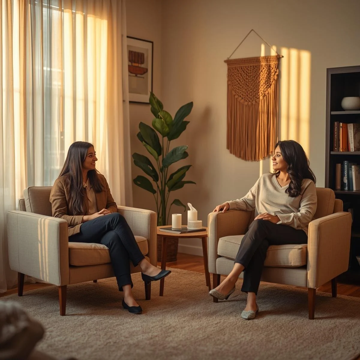 A therapist performs mindfulness-based therapy in Chicago, IL.