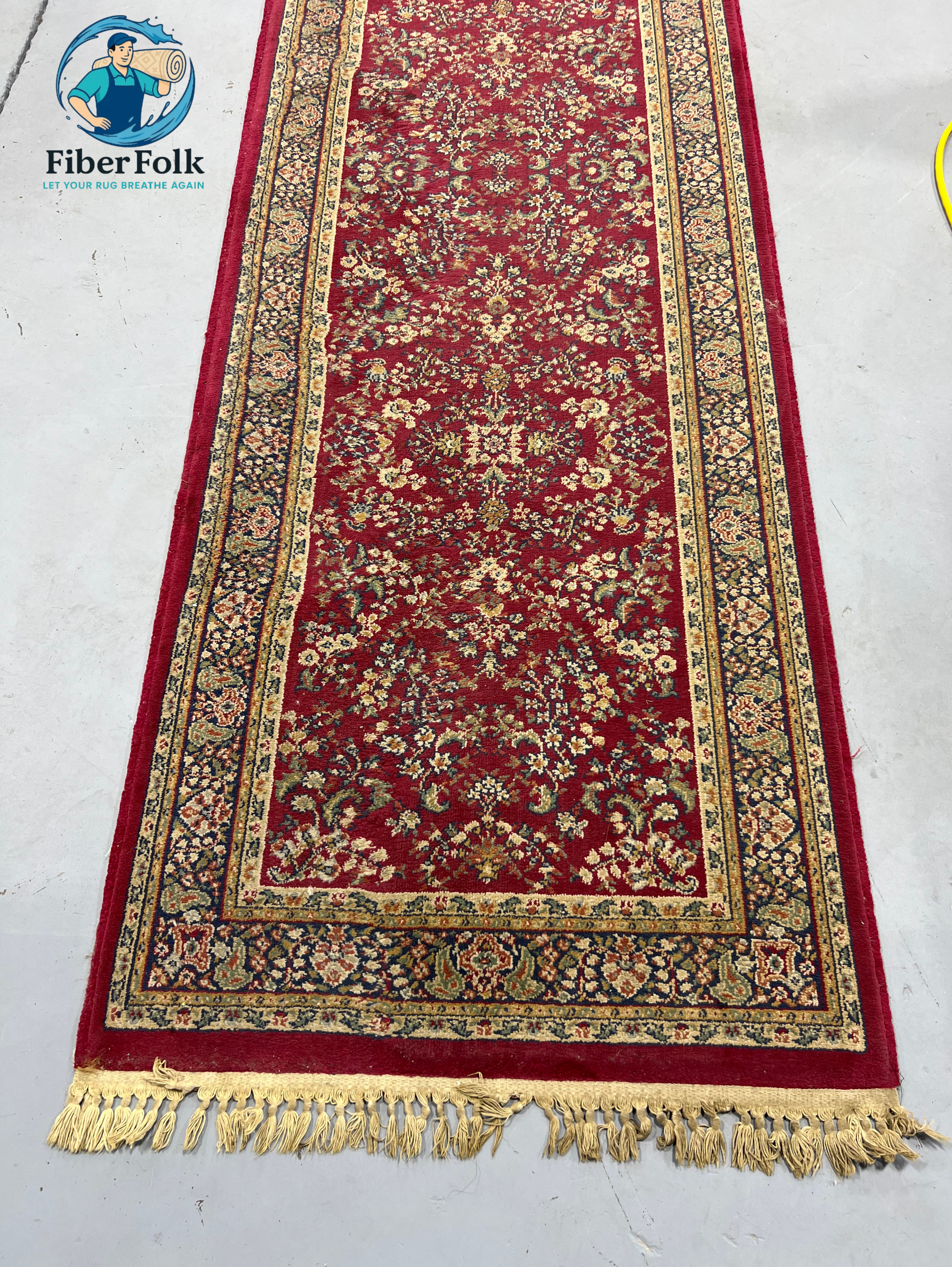 Runner rug cleaning with heavy traffic lanes