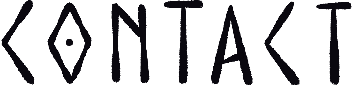 Handwritten “Contact” page title in Norse-inspired calligraphy for Eira Simmer, Norse Romantic Fantasy author.