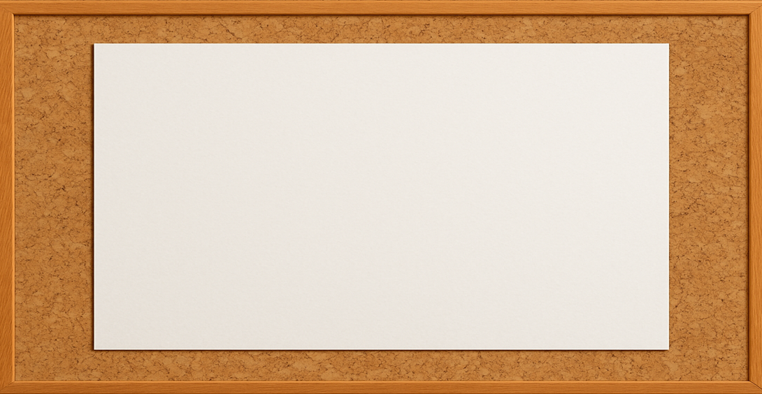Whiteboard with a corkboard background and wooden frame.