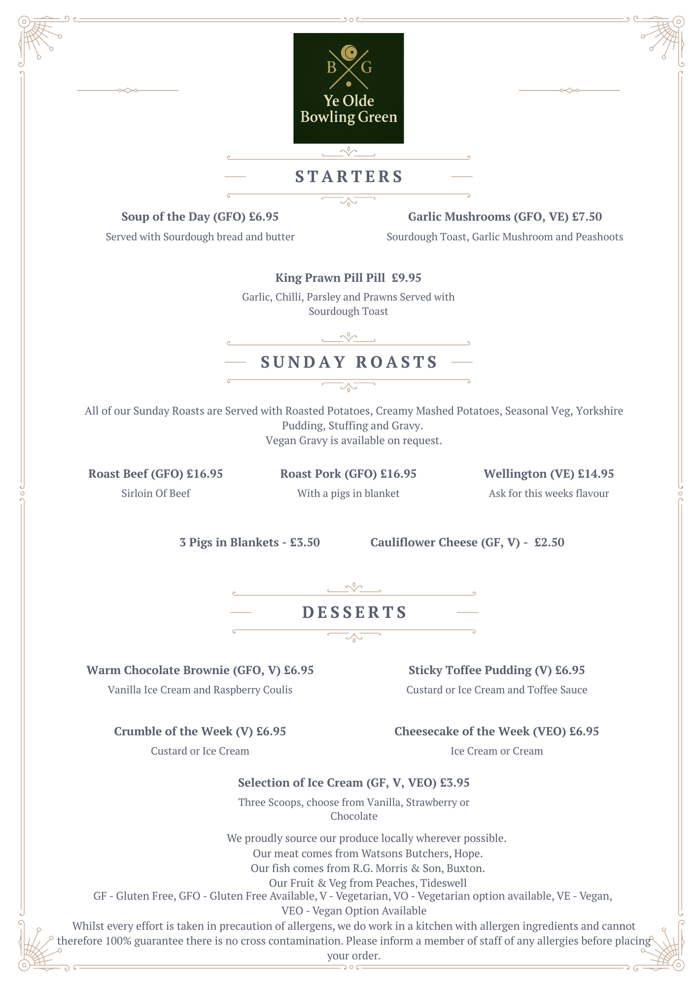 Food & Drink — Ye Olde Bowling Green Inn