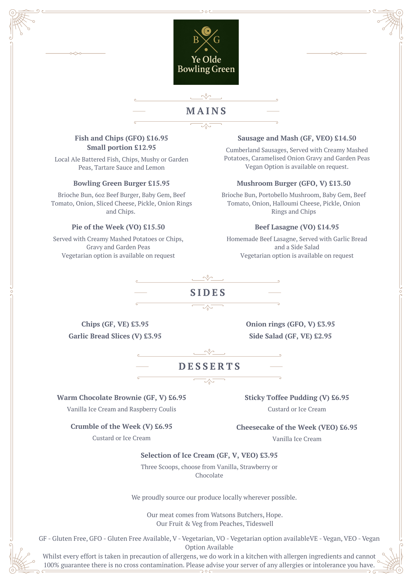 Food & Drink — Ye Olde Bowling Green Inn