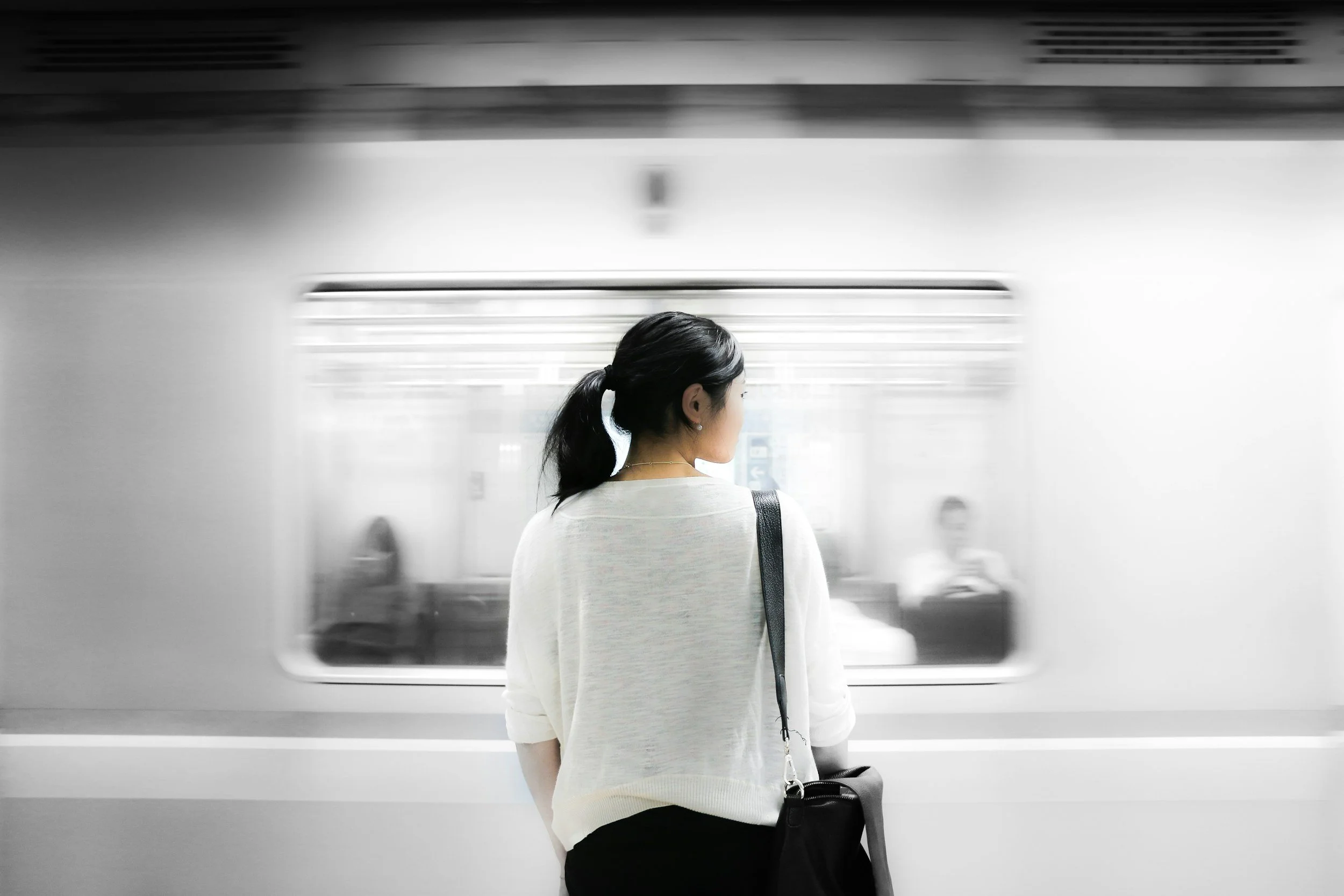 Girl wasting time waiting