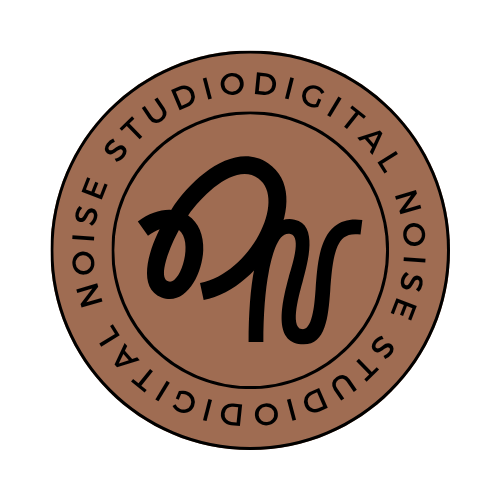 A circular logo with the text 'Noise Studio Digital' and 'Standout in Noise Studio' around the edge, and a stylized 'ns' in the center.
