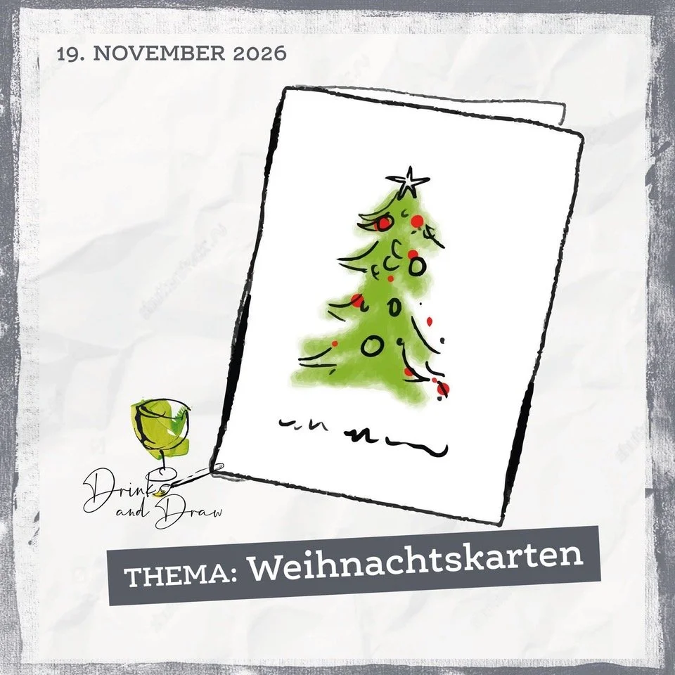 Drink & Draw "Weihnachtskarten gestalten" am 19. November 26 im Weingut Kisselbach