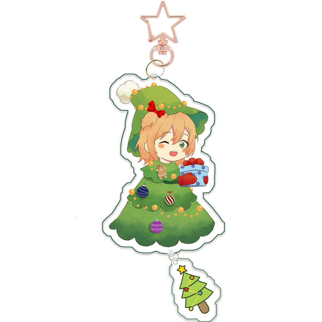 Christmas Tree Green Acrylic Keychain
