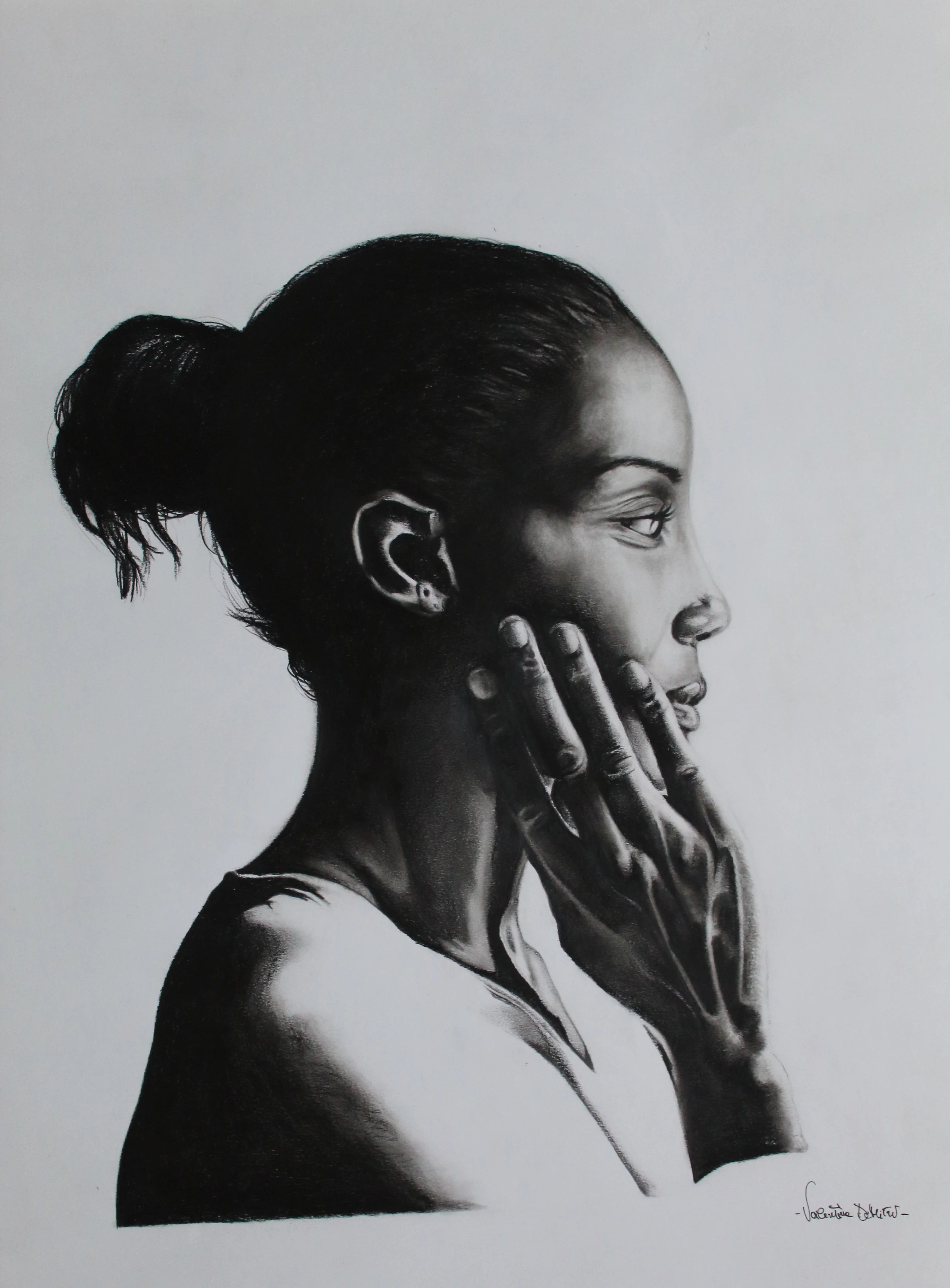 Ritratto in bianco e nero dell'atleta Fiona May