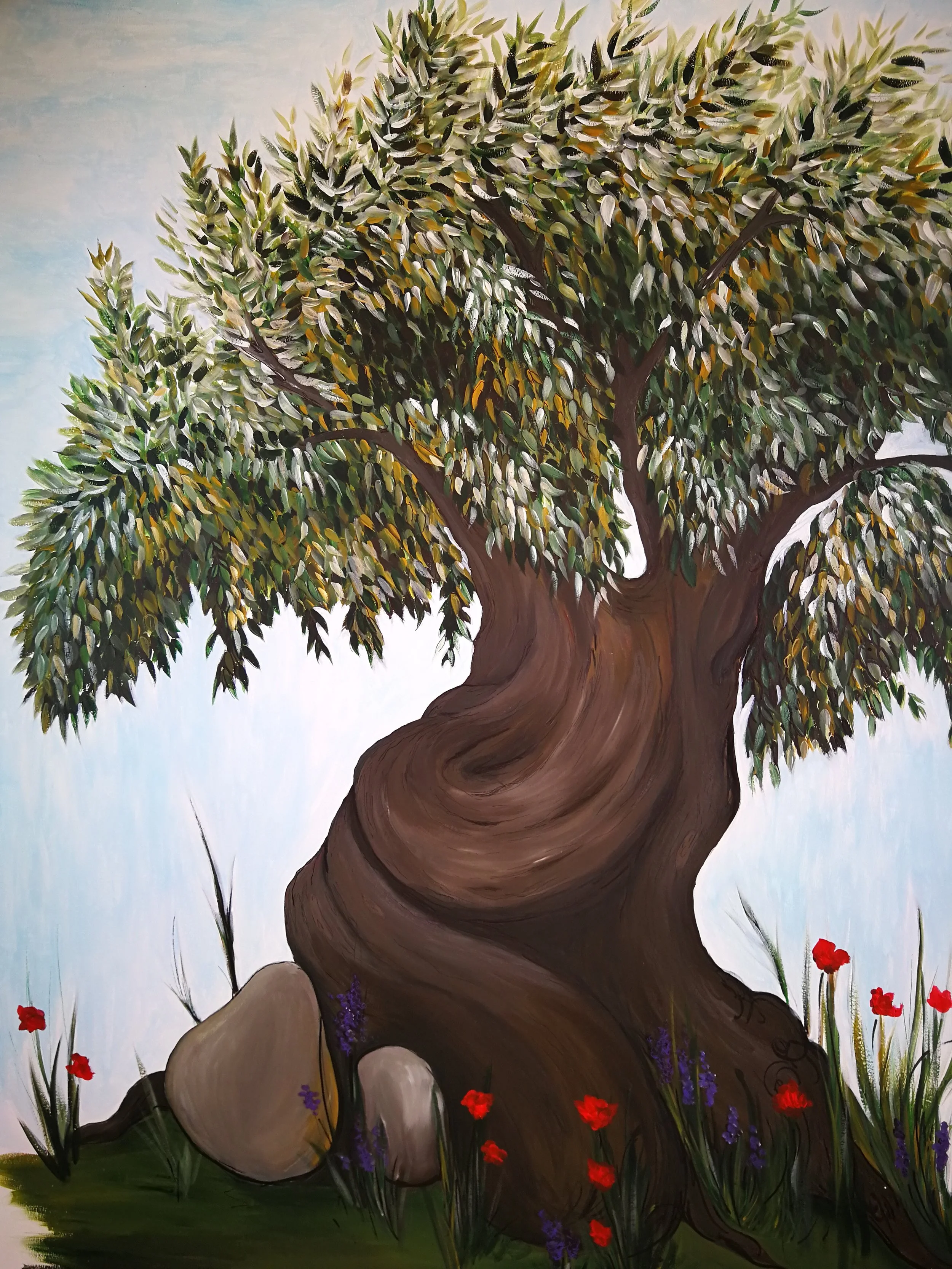 Opera muraria di un Marinaio con barba rossa che fuma una pipa, con tatuaggi e scritta in italiano 'Libertà di pensare'. Sullo sfondo ci sono onde di colore blu e verde e una bussola, e a sinistra un'ancora.