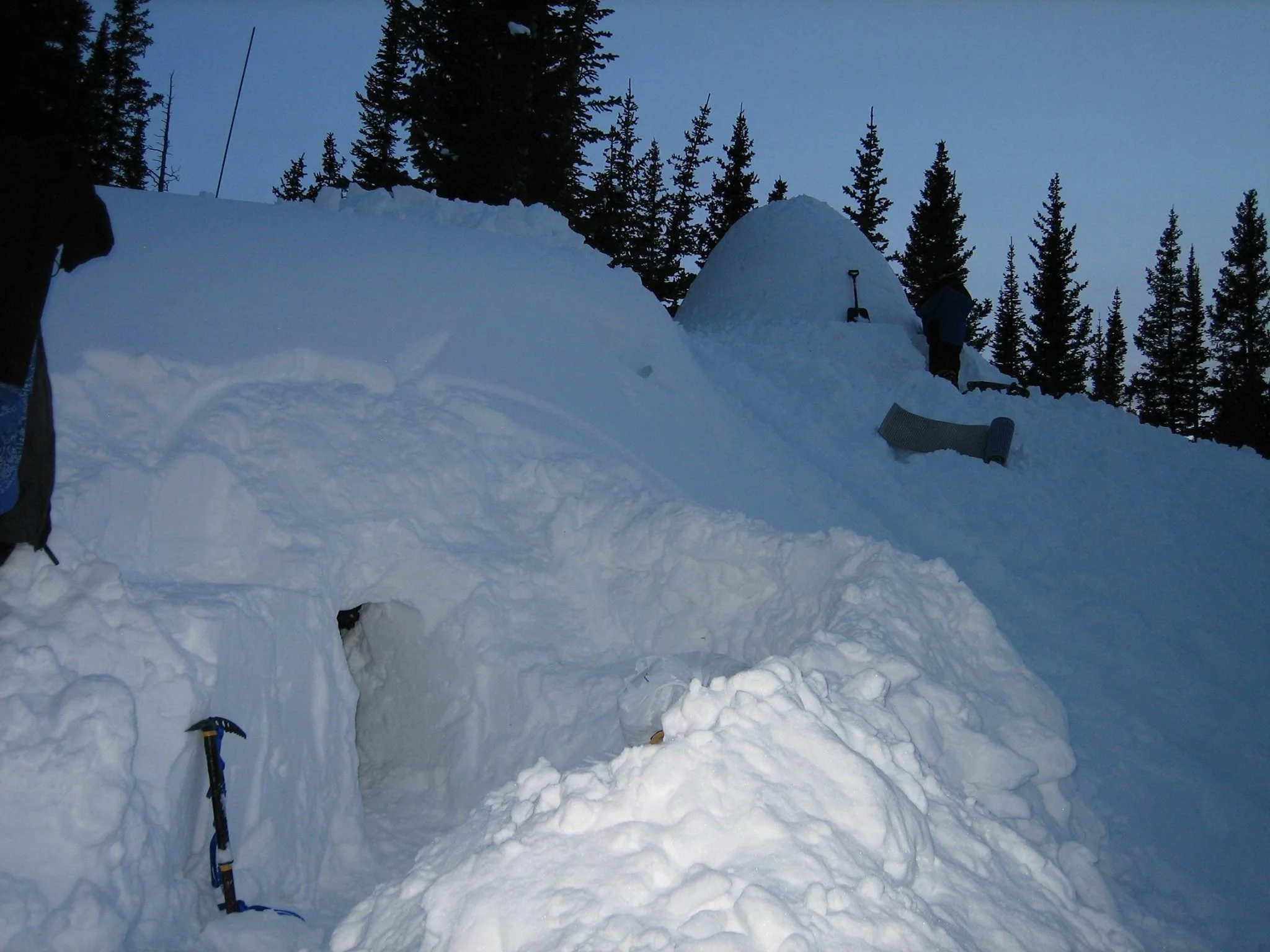 Snowcave and Igloo that we build and spent the night in as part of our  SAR training skills.