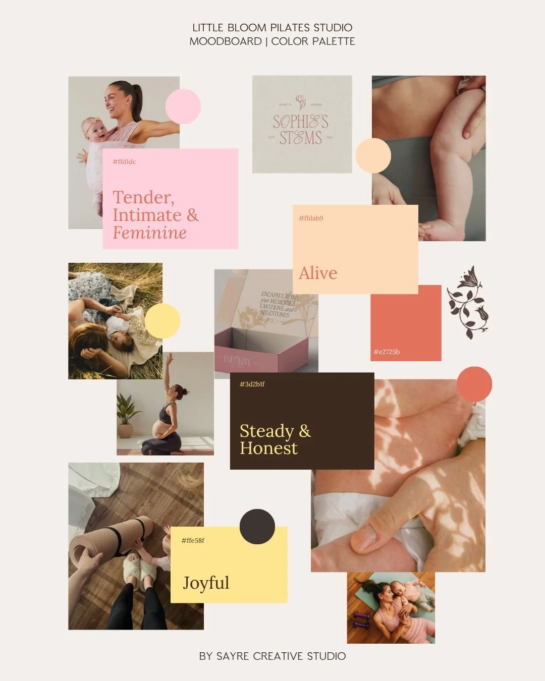 Introducing Little Bloom Pilates, a mommy-and-me studio built around the idea that movement and motherhood don't have to live separately. Warm brick, soft cotton, afternoon light, a brand that holds you gently and welcomes your little one too.

So ex