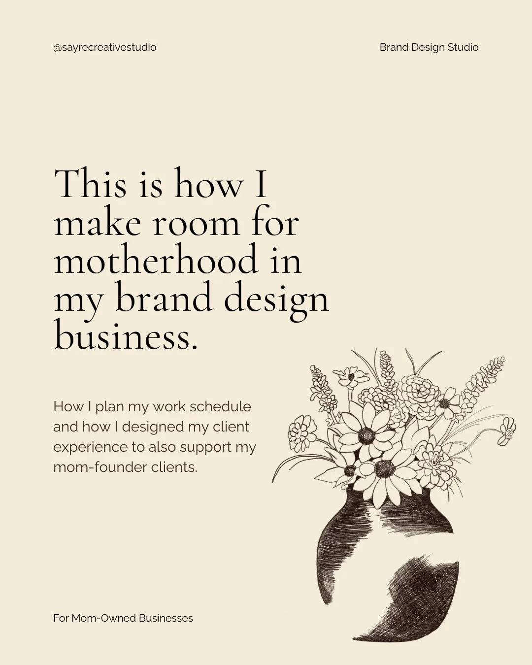 I didn't set out to build a studio with a schedule that makes sense for moms, but as I was trying to build it as if I had a full day of uninterrupted work time I realized something had to change. 

So I just started being true to myself and building 
