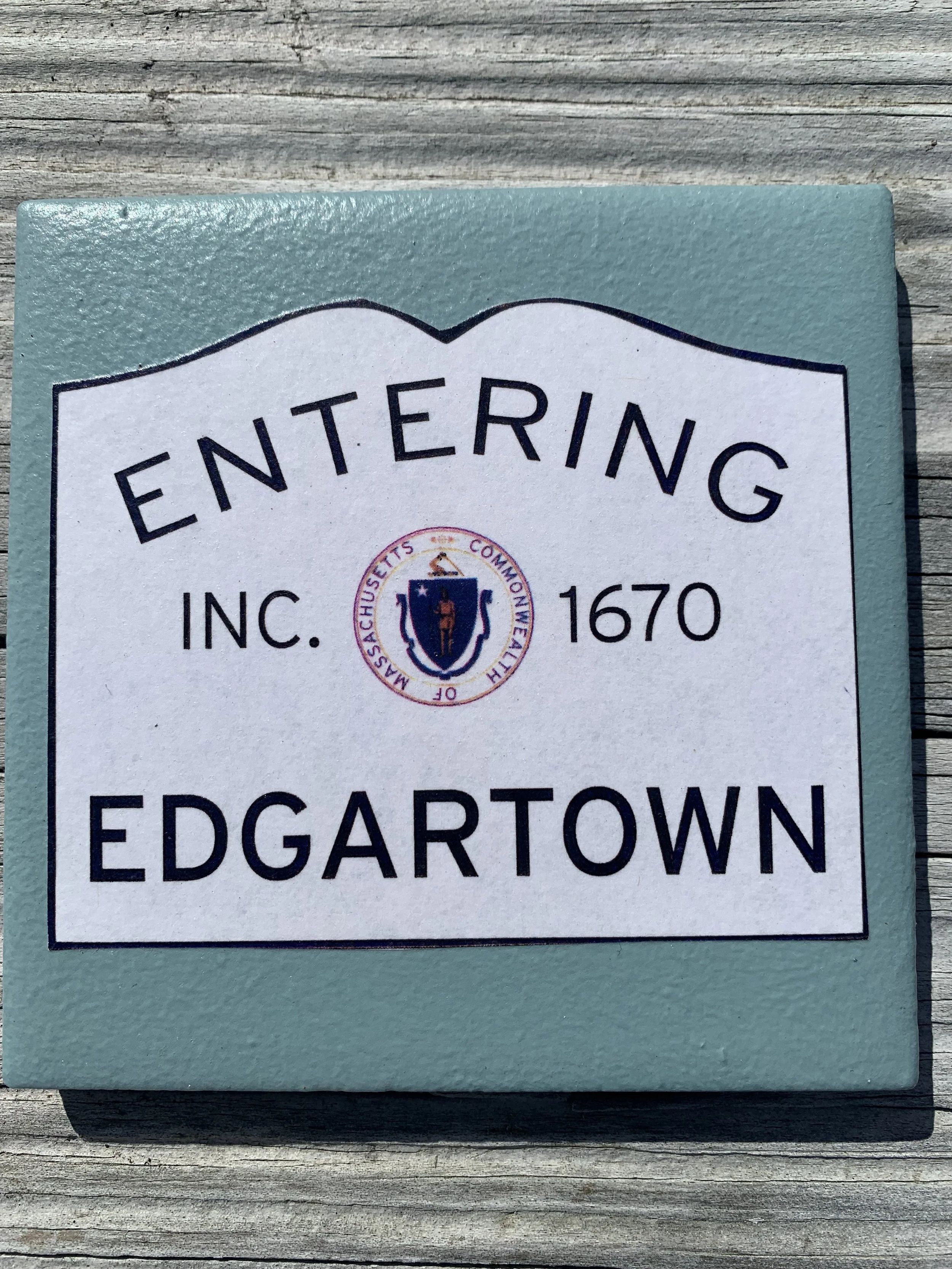 Martha's Vineyard Town Sign Coaster