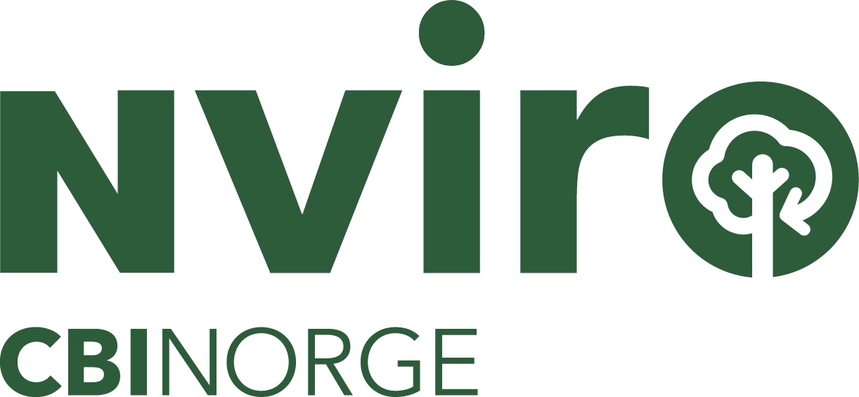 Logo for Nviro med tekst 'CBINORGE' og et ikon av et tre innenfor en sirkel