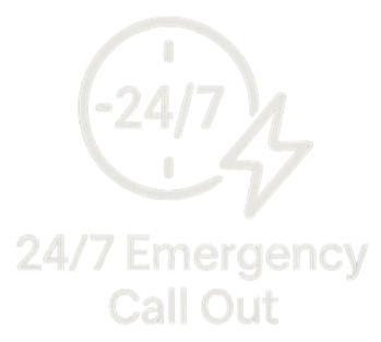 Icon representing a 24 7 clock with lightning bolt