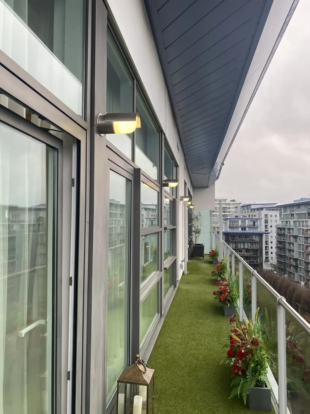 balcony lighting installed by Lantea Electrical Services.