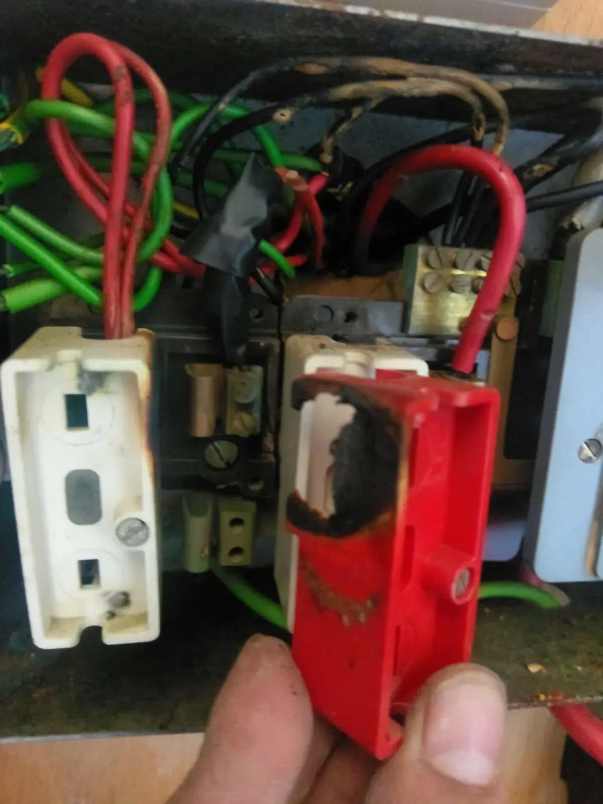melted fuse carrier inside fuseboard found by lantea electrical services