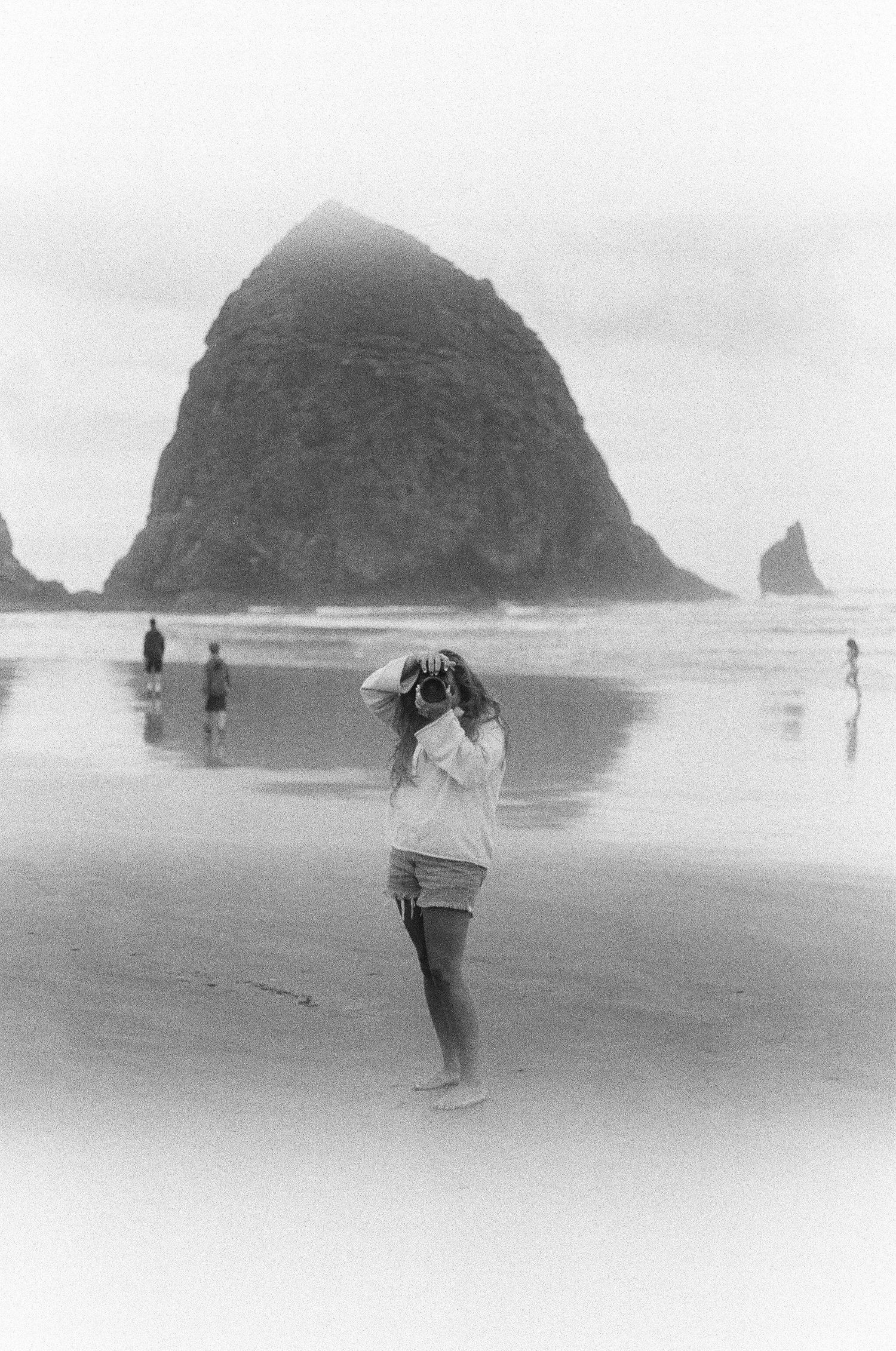 Haystack Rock, Oregon (Self-Portrait) on Film