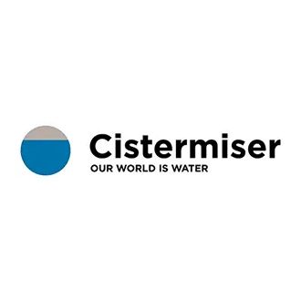 Cisterniser logo featuring a circular icon with blue and gray sections, and the text 'Cisterniser' with the tagline 'Our World is Water'.
