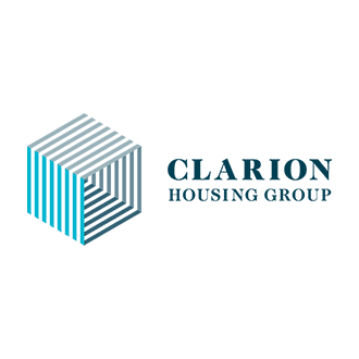 Clarion Housing Group logo with a geometric cube design and text
