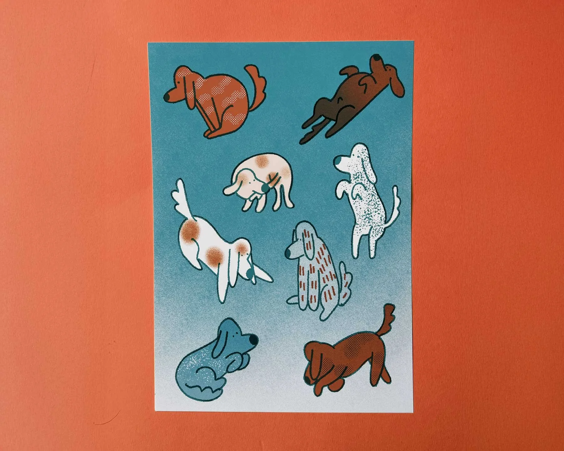 Dog Poses A4 Print