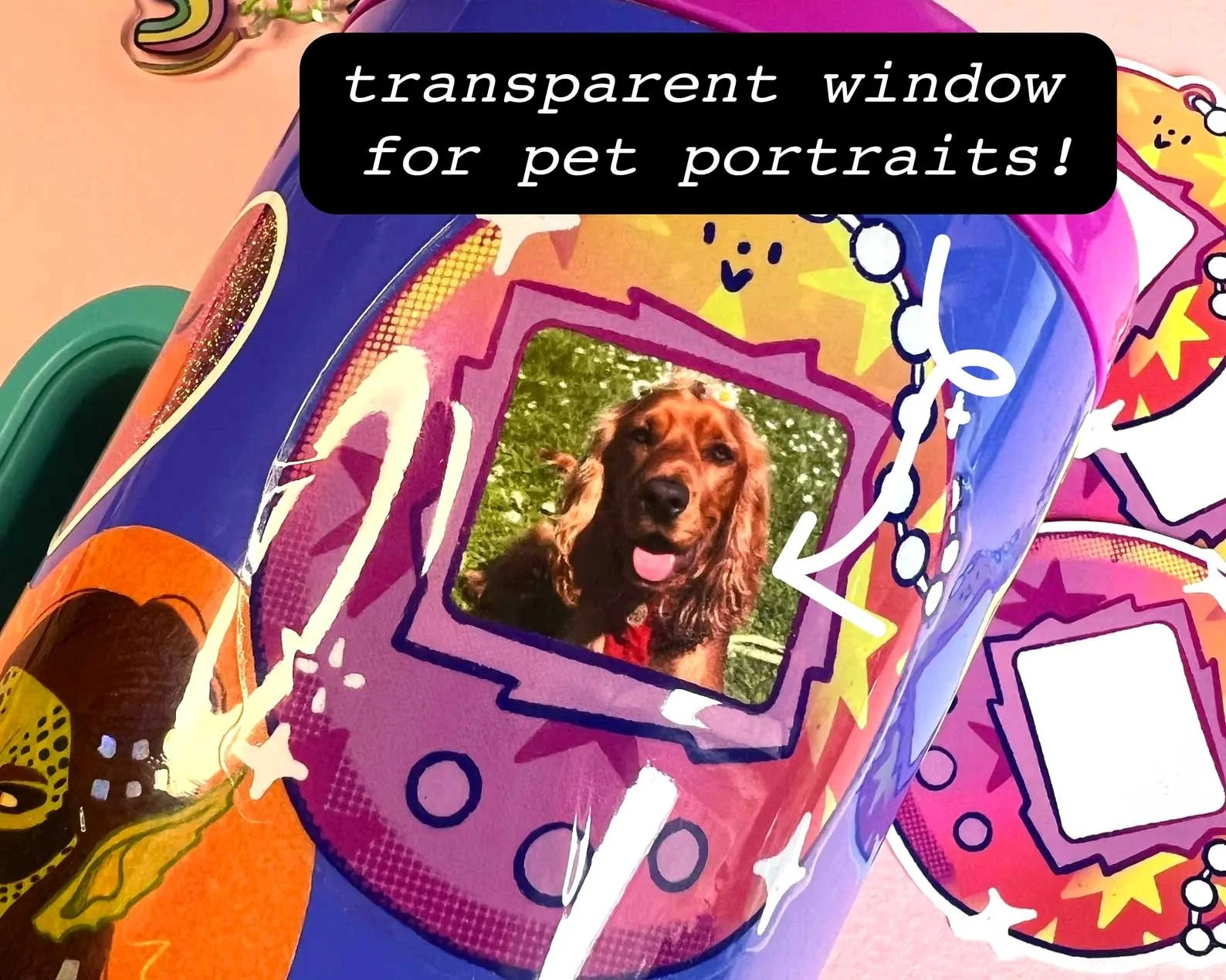 Pink Retro Pet Game Sticker