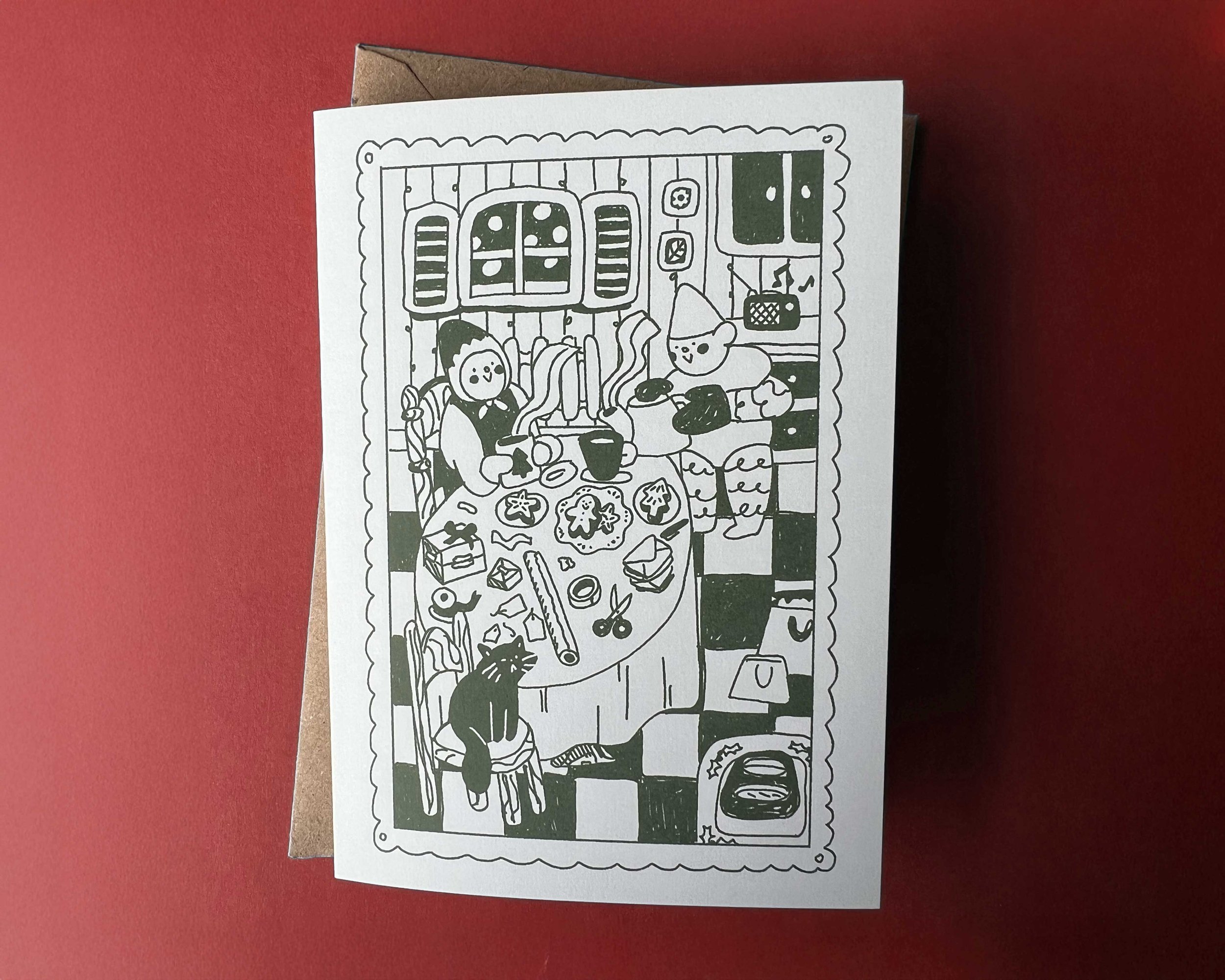 Wrapping the Gifts Christmas Card