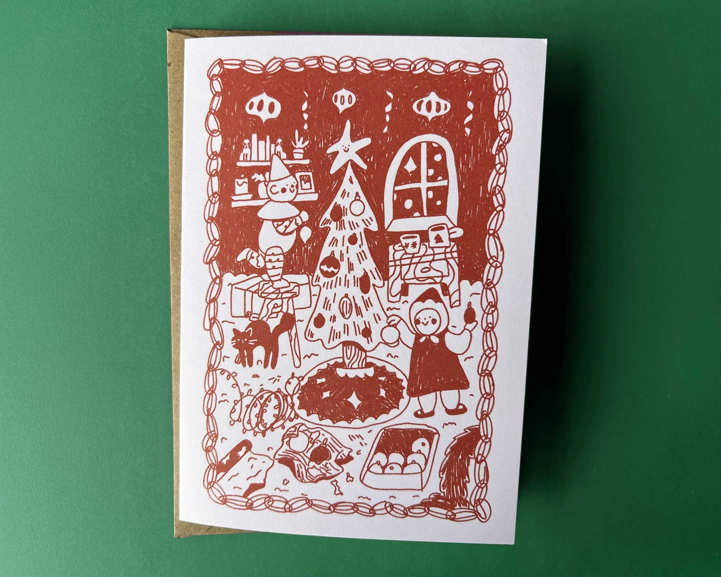 Decorating the Tree Christmas Card