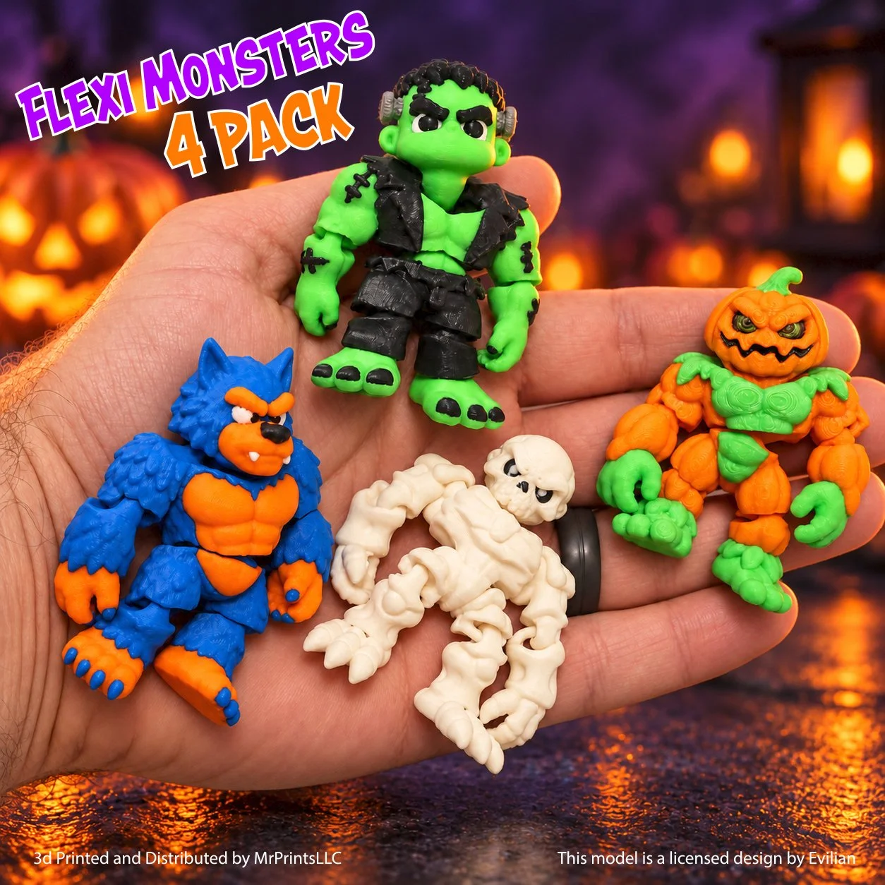 Flexi Monsters 4-Pack Figurines