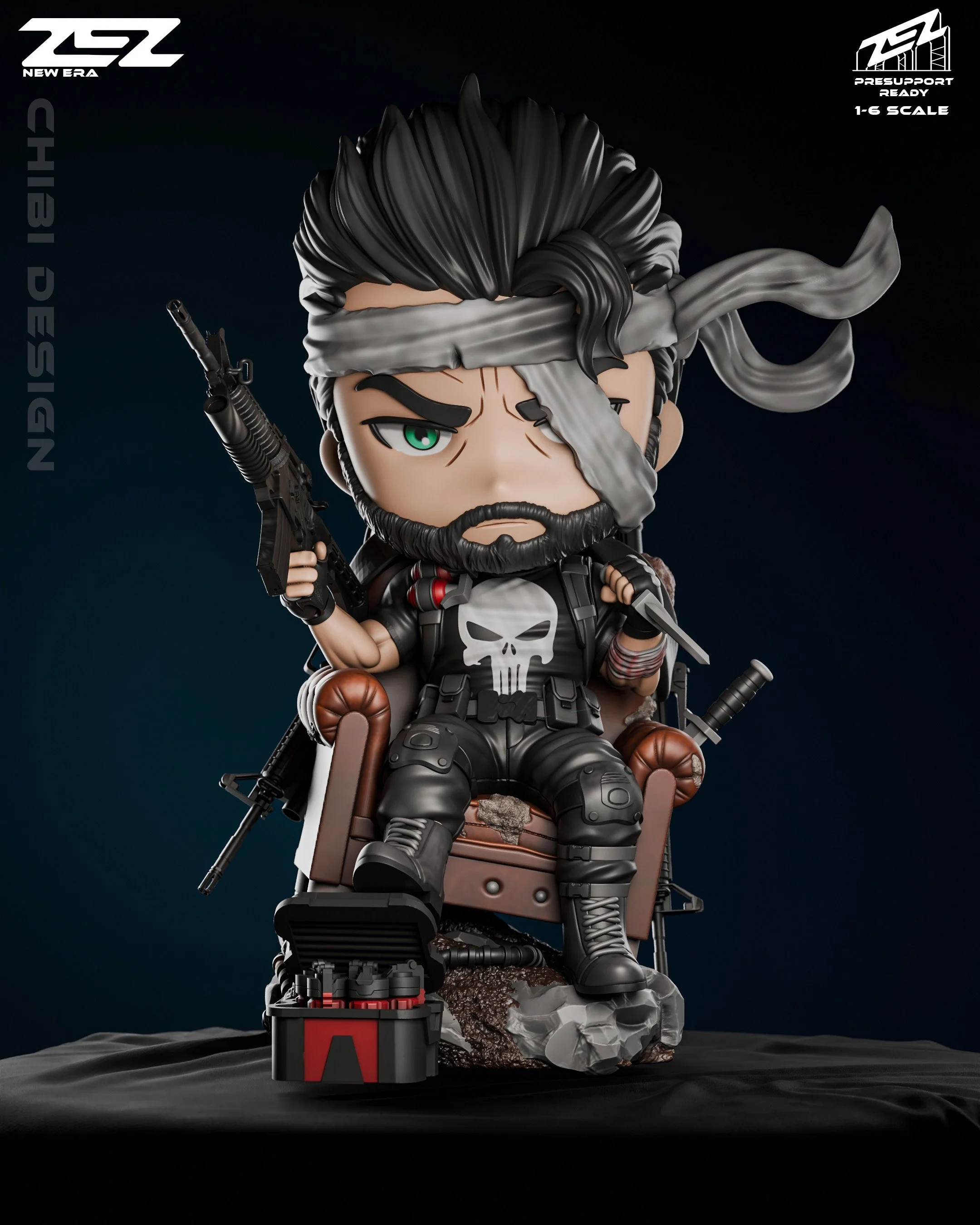 Chibi Punisher Premium Resin Statue — Made To Order