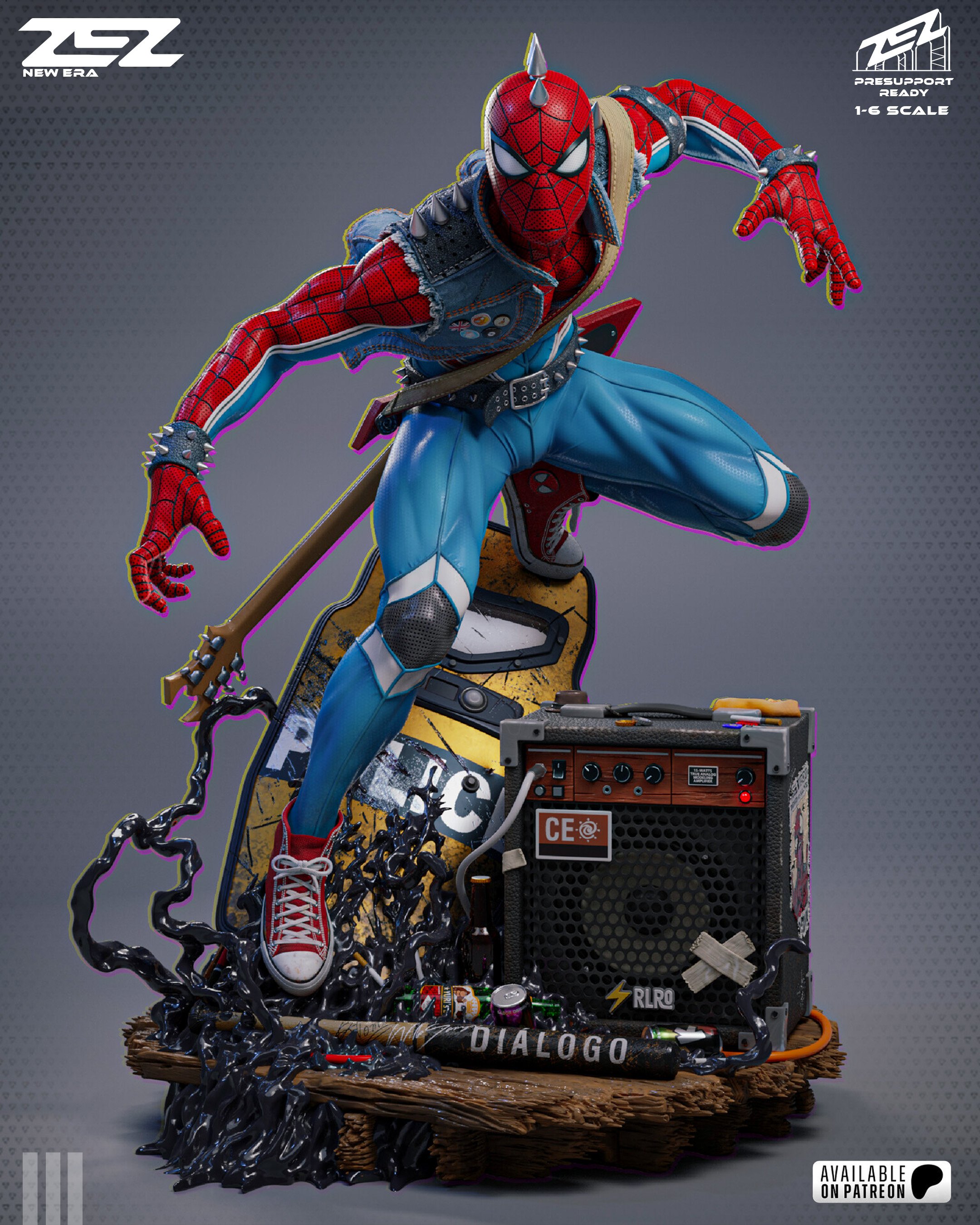 Spiderpunk Premium Resin Statue — Made To Order