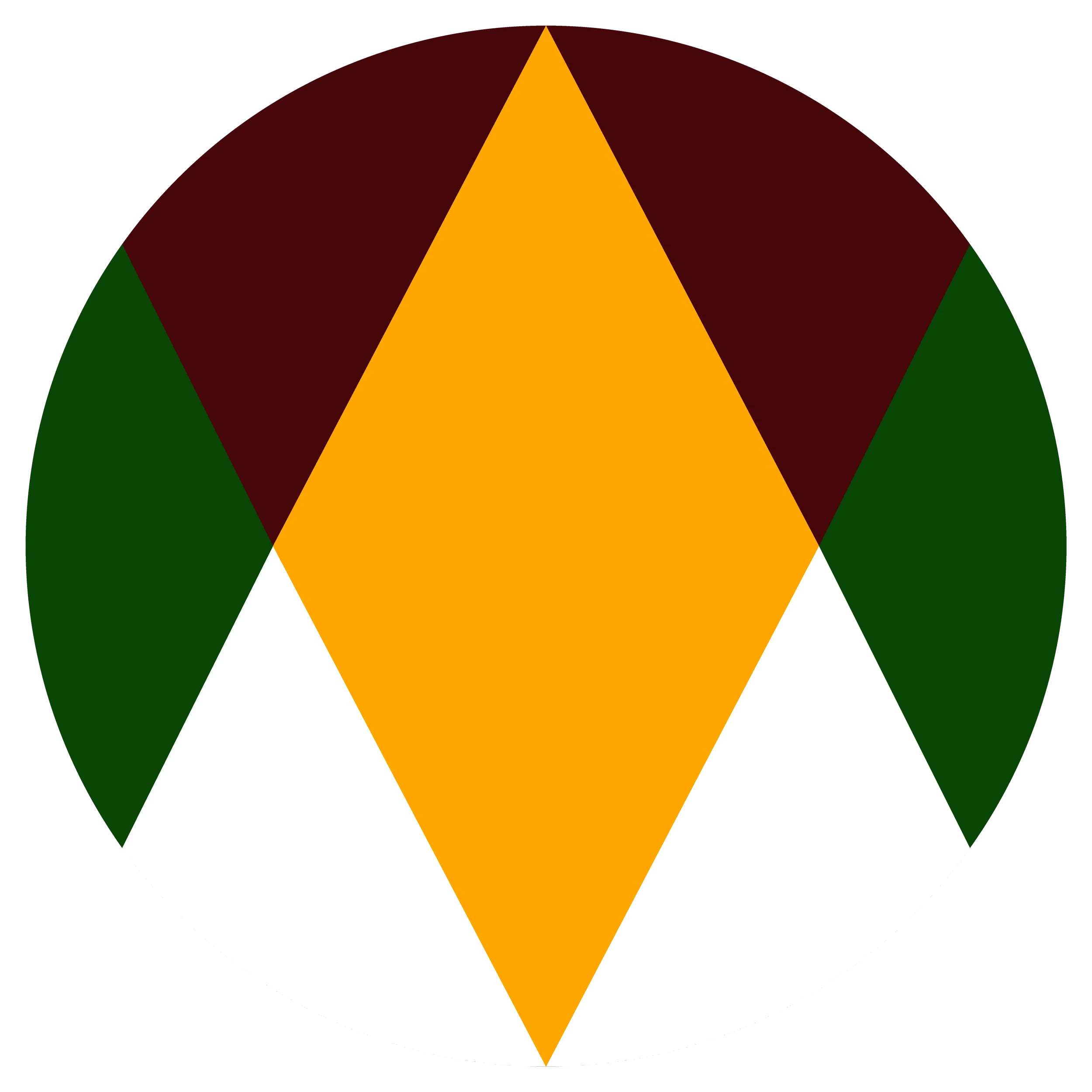 The pine prints logo, a colorful geometric pattern with gold; dark green; white; and maroon shapes arranged in a circular design.
