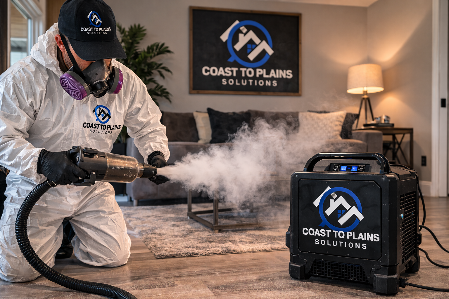 Modern building with wooden exterior and large glass window set against mountainous landscape with dry grass and shrubs in the foreground.