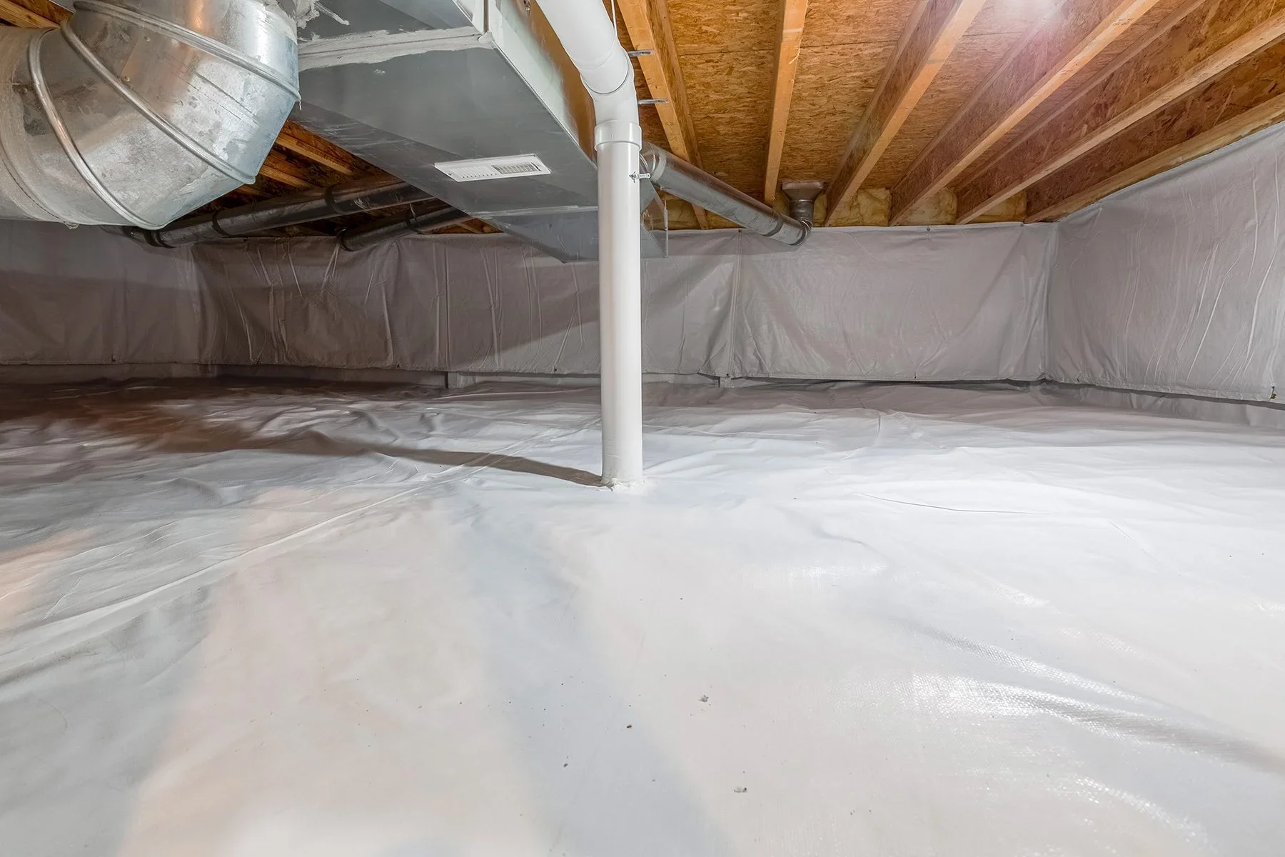 Crawlspace Vapor Barrier Installation