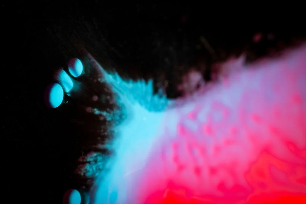 Macro detail of glowing resin texture in Thermal Bloom contemporary artwork