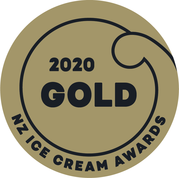 Gold medal with the text '2020 Gold' and 'NZ Ice Cream Awards' surrounding the center