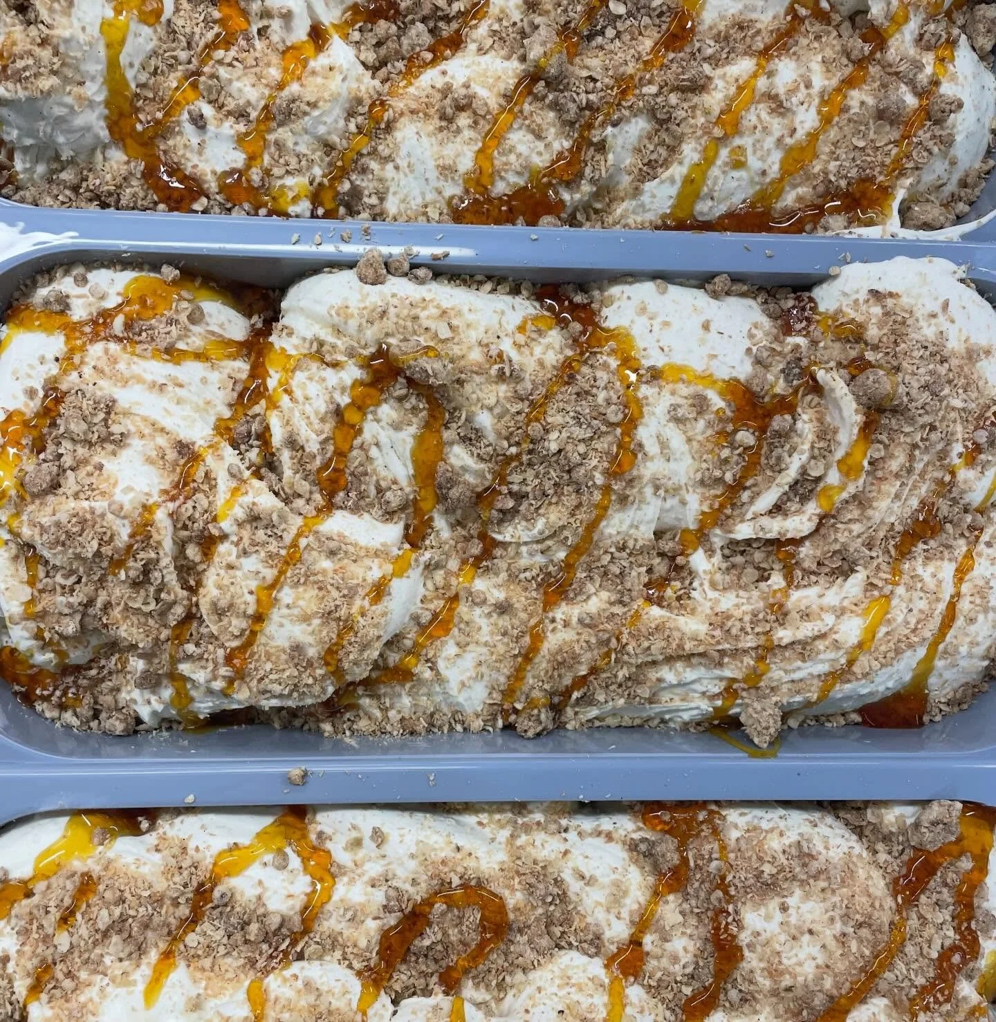 The Anzac Bikkie gelato.

We&rsquo;ve combined local kiwi @harrawaysnz oats with coconut &amp; golden syrup in one deliciously creamy gelato. Top it off with more golden syrup, coconut &amp; biscuit crumb and you have one might fine scoop 👌

Scoopin