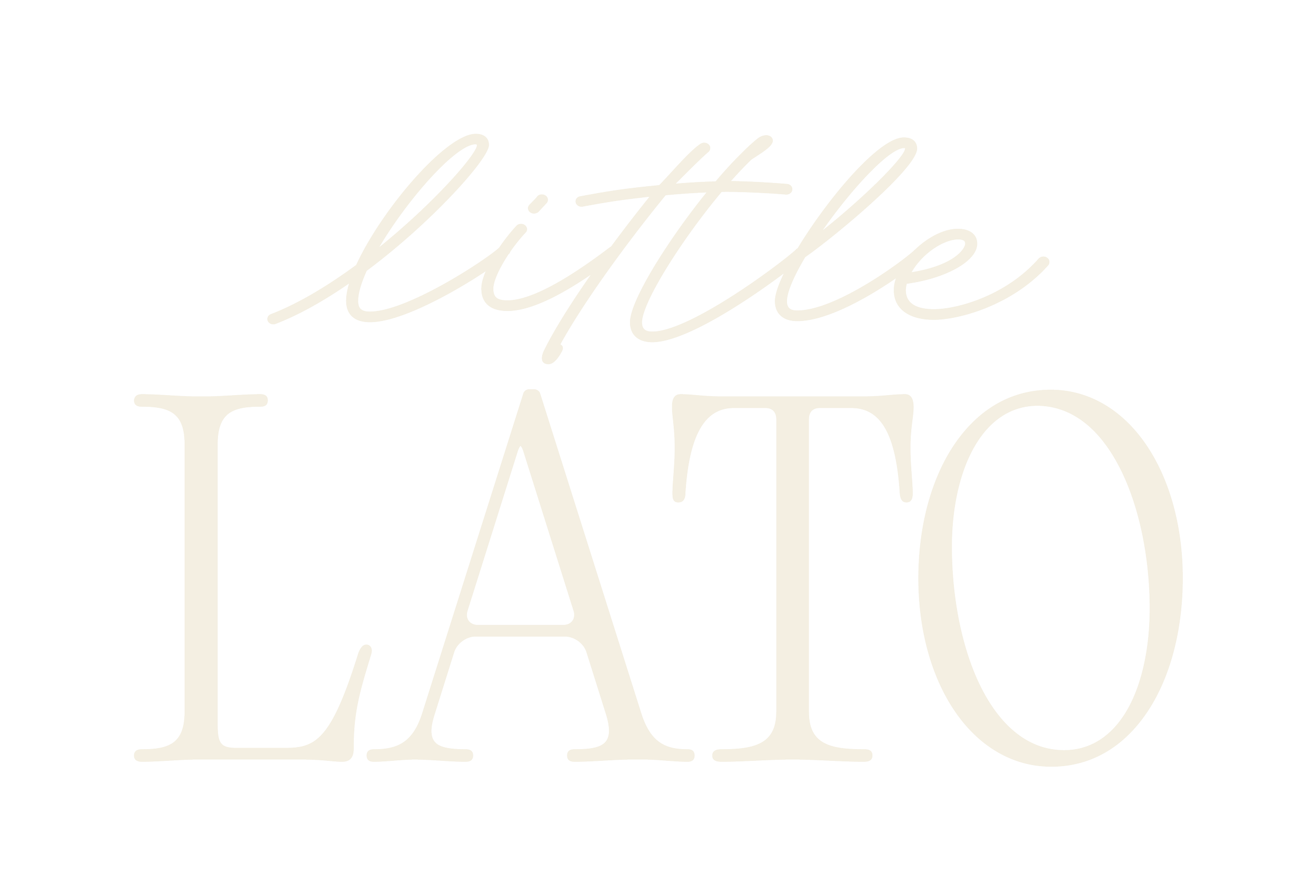 Decorative sign with the phrase "Little 'Lato" in cursive and serif fonts, on a black background.