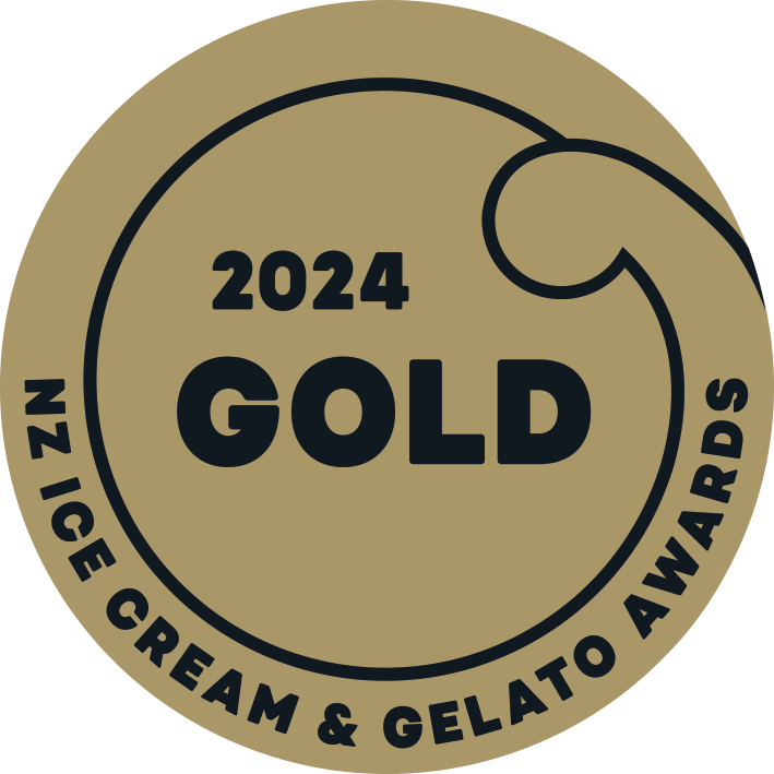Gold medal badge for the 2024 NZ ICE CREAM & GELATO AWARDS