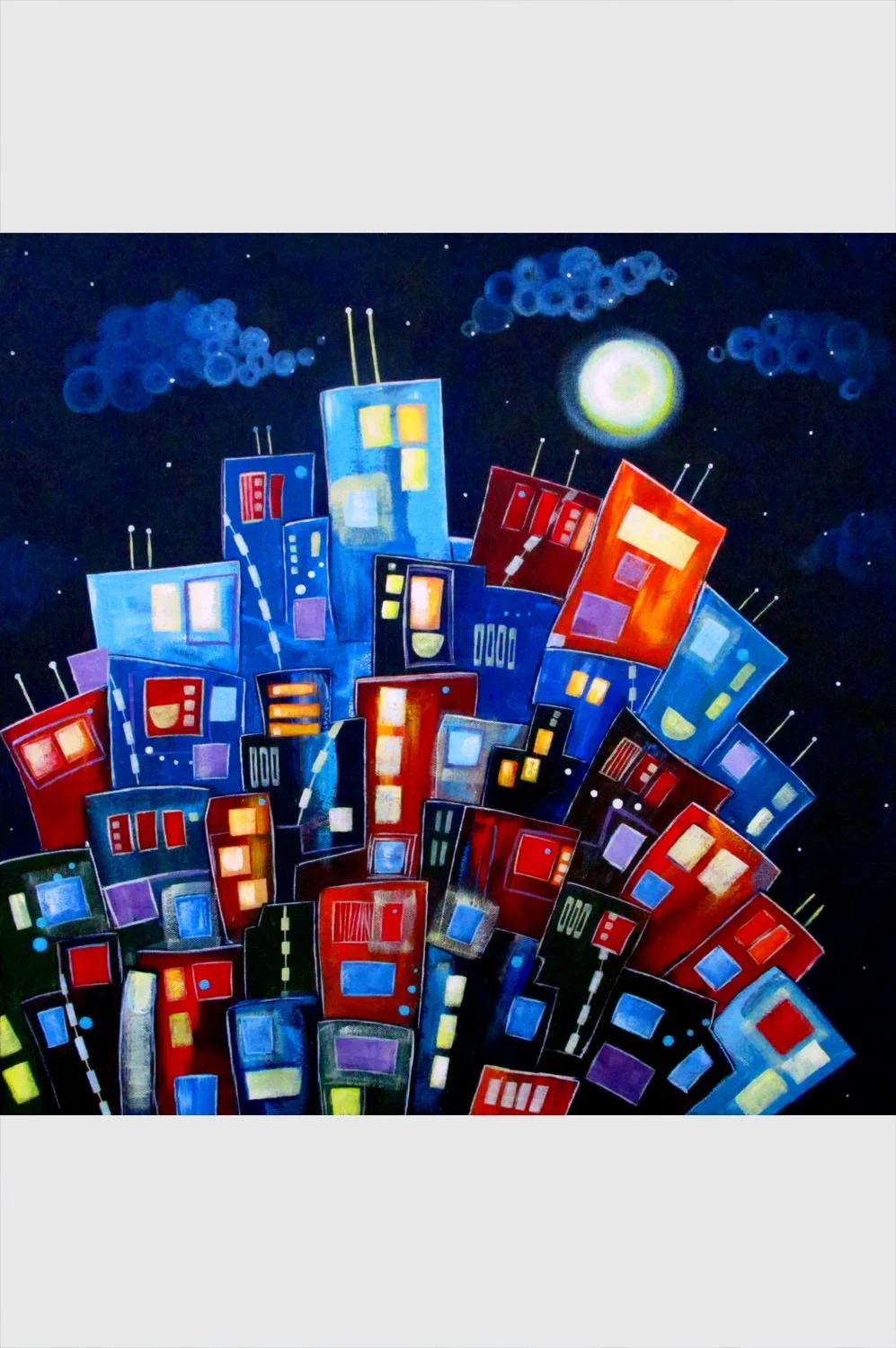 Night City • 24×24 in • acrylic on canvas • 2015 • Sold