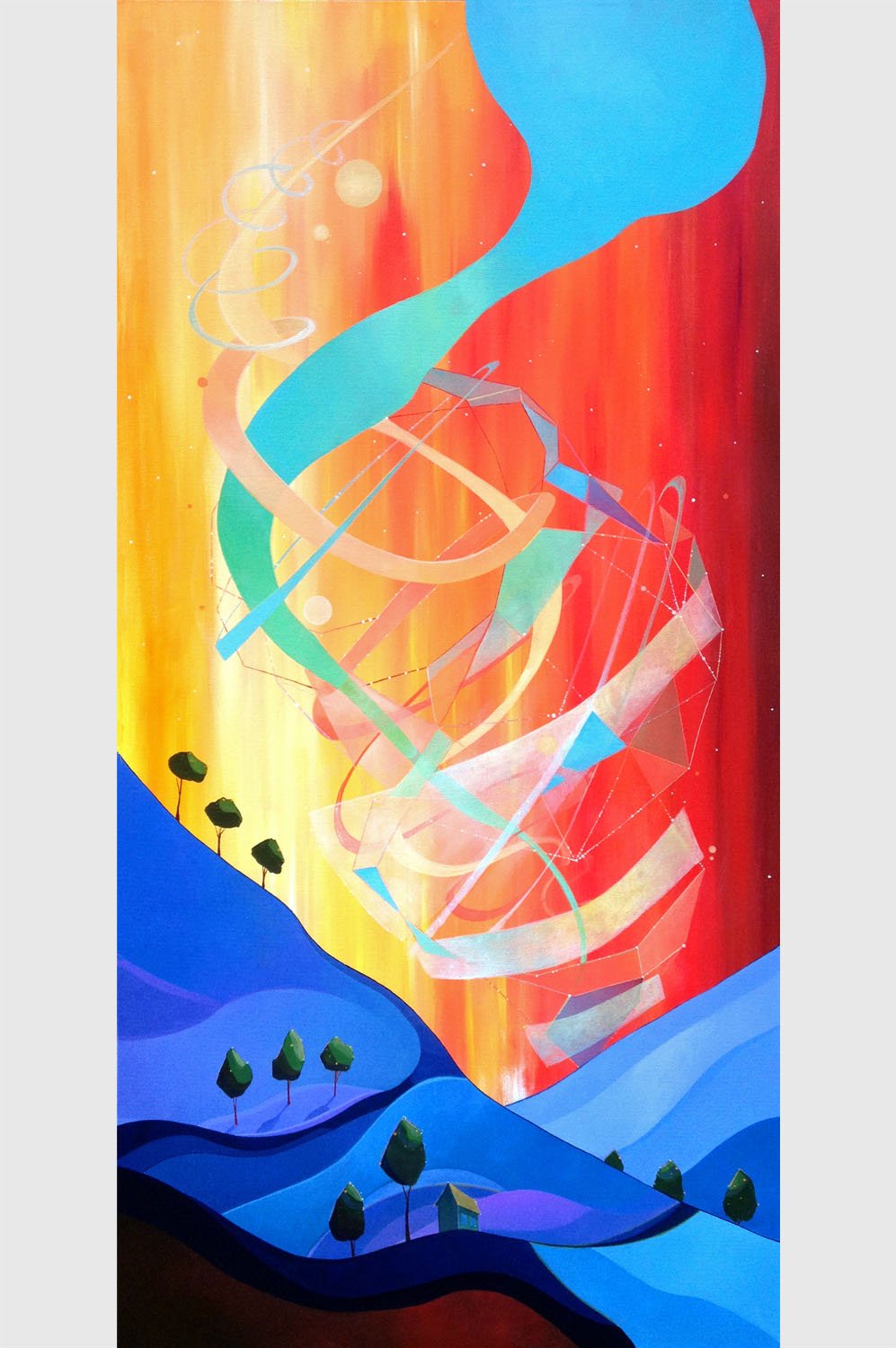 Messages From Somewhere Else, Received Some Other Way • 48×24 in • acrylic on canvas • 2017