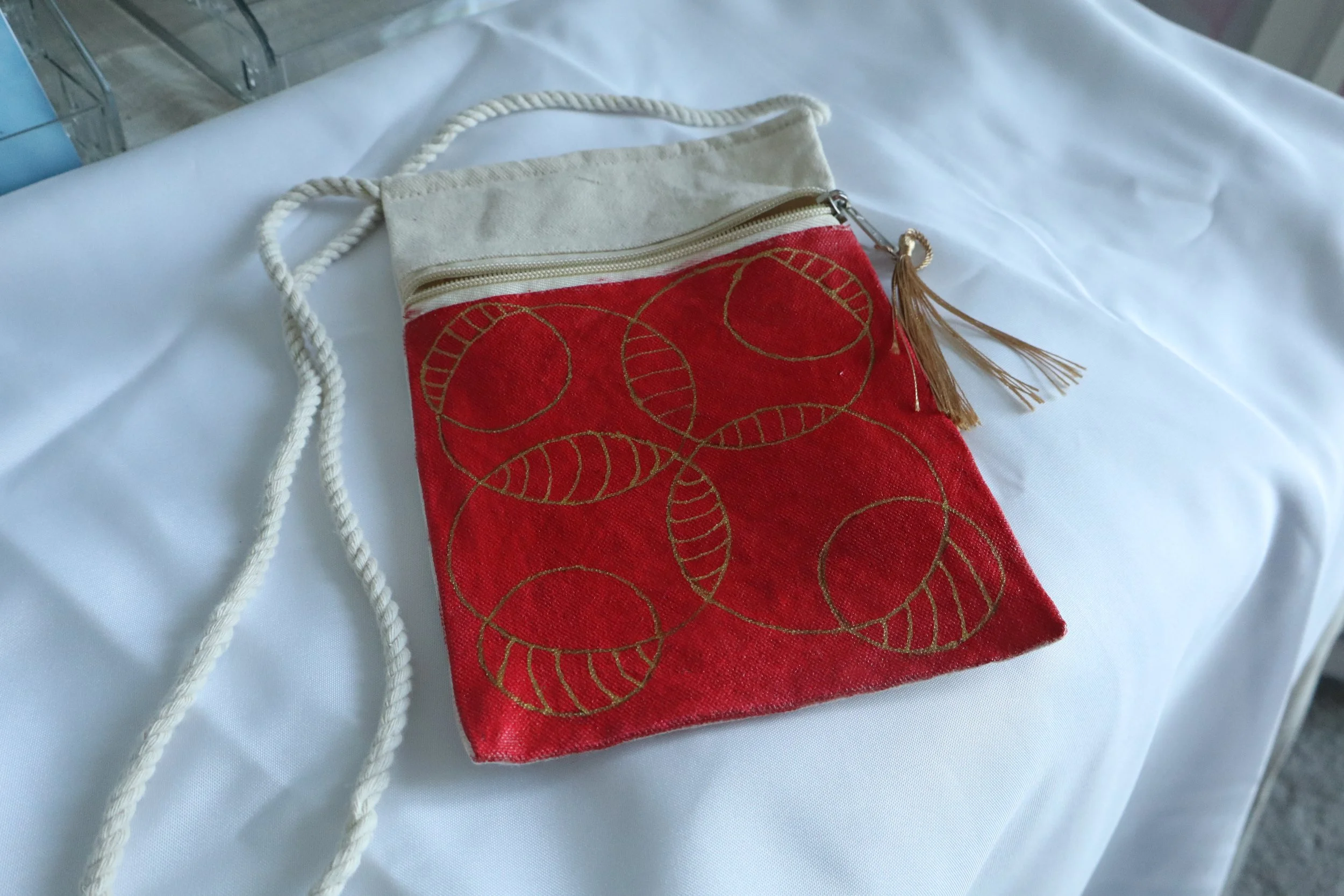 Red & Gold Crossbody Bag