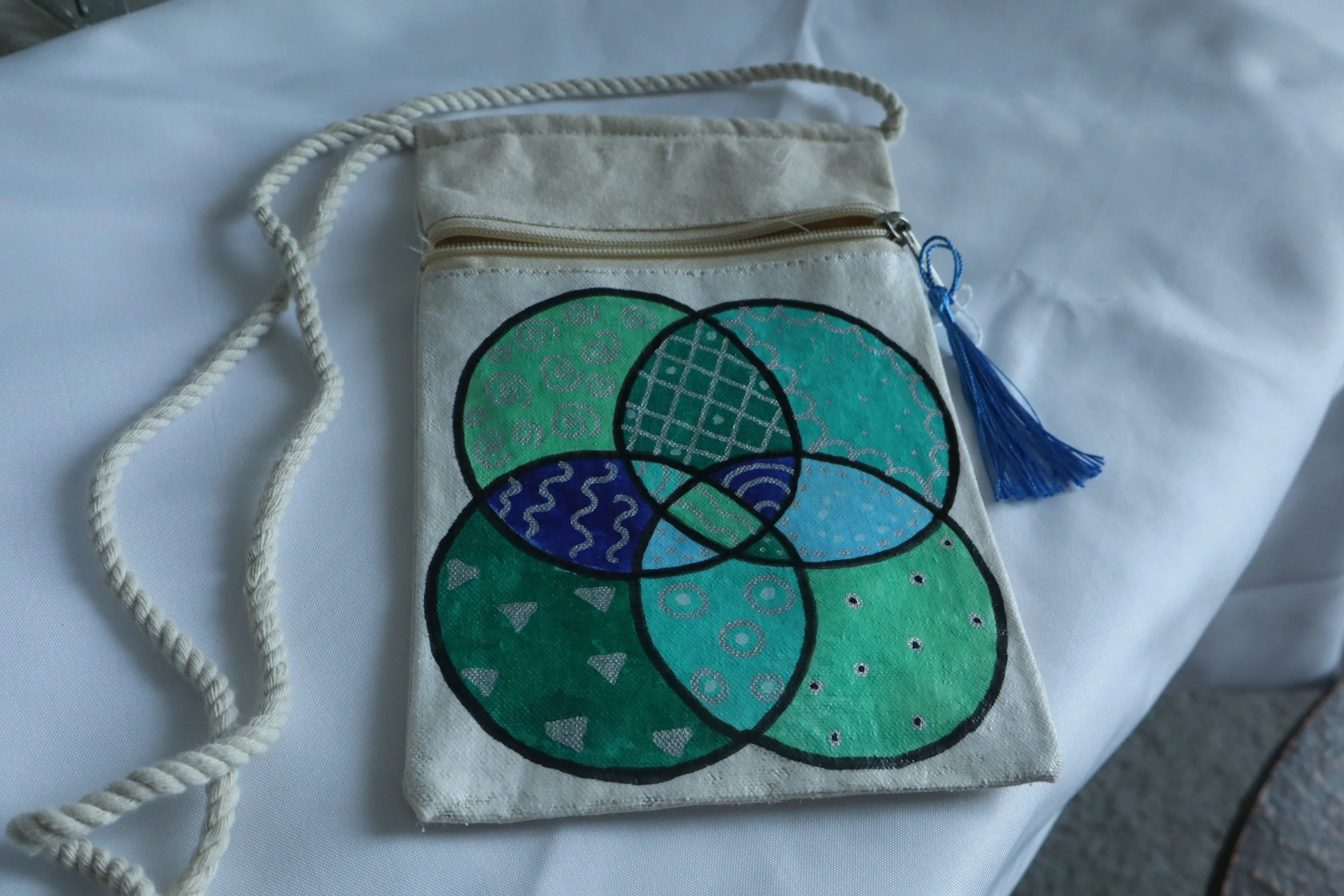 Green & Blue Circle Crossbody Bag