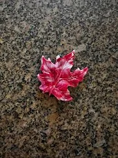 Red Marble Leaf Magnet