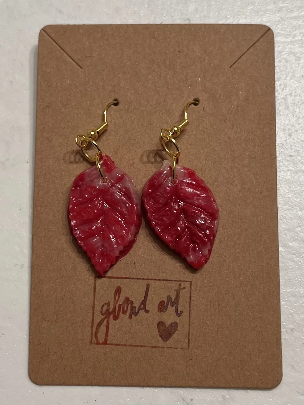 Crimson Leaf Earrings