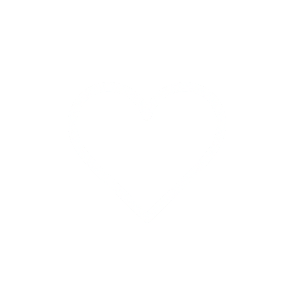 Black background with a white outline heart in the center.