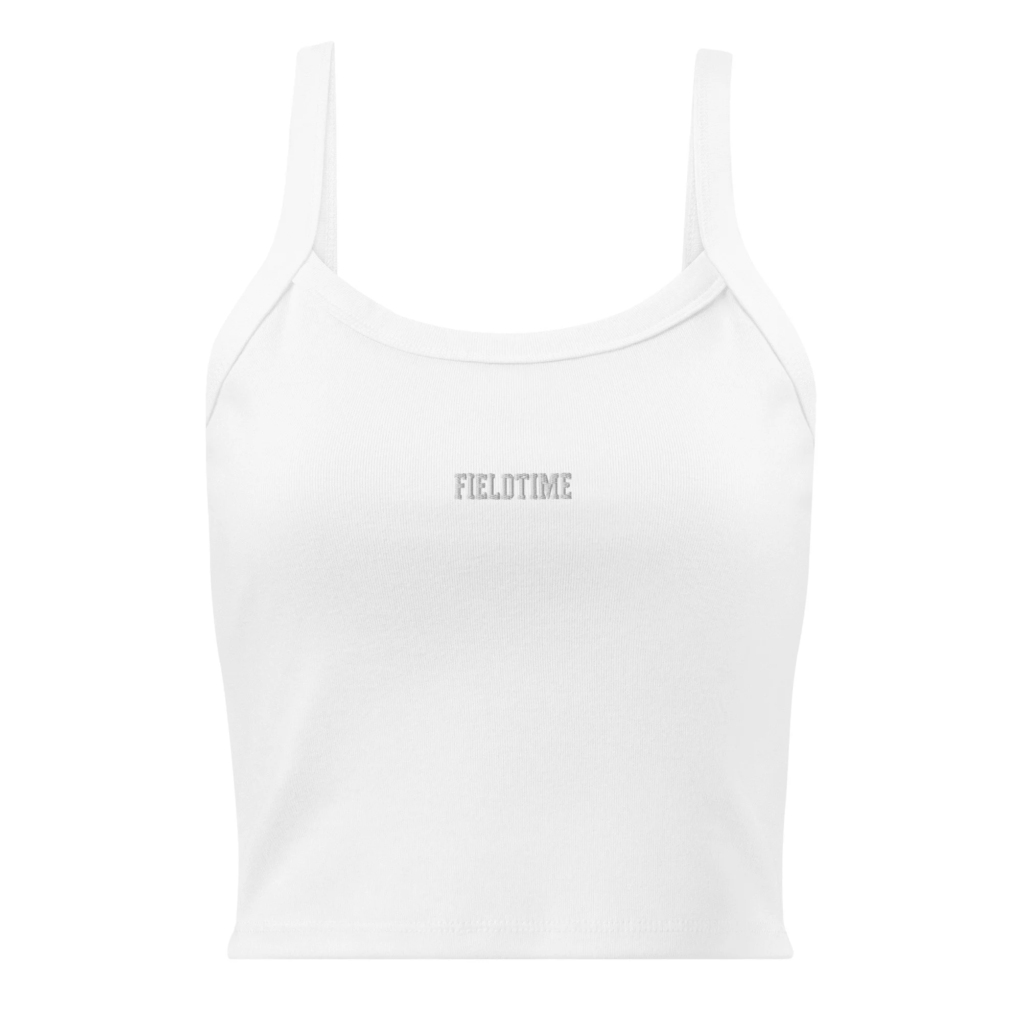 White micro rib tank top